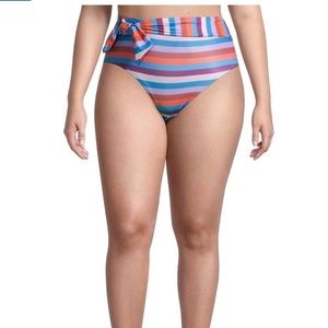 No Boundaries Juniors Plus Size High Waist Swim Bottom Waist Tie 2X (19-21)